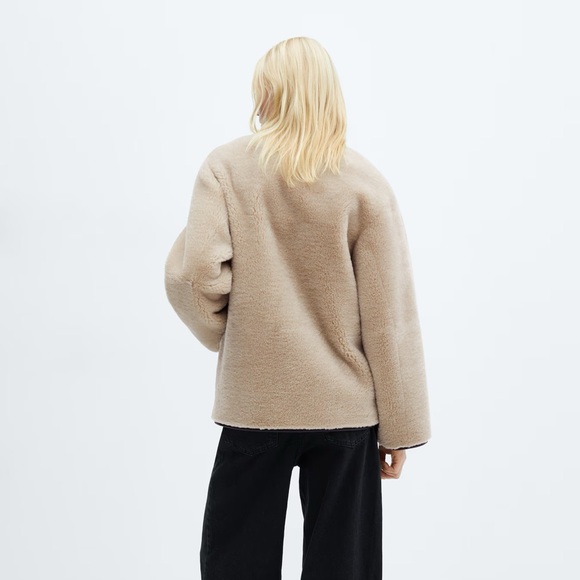 SOLD OUT VIRAL Mango Fur-effect coat with appliqués - Picture 4 of 6